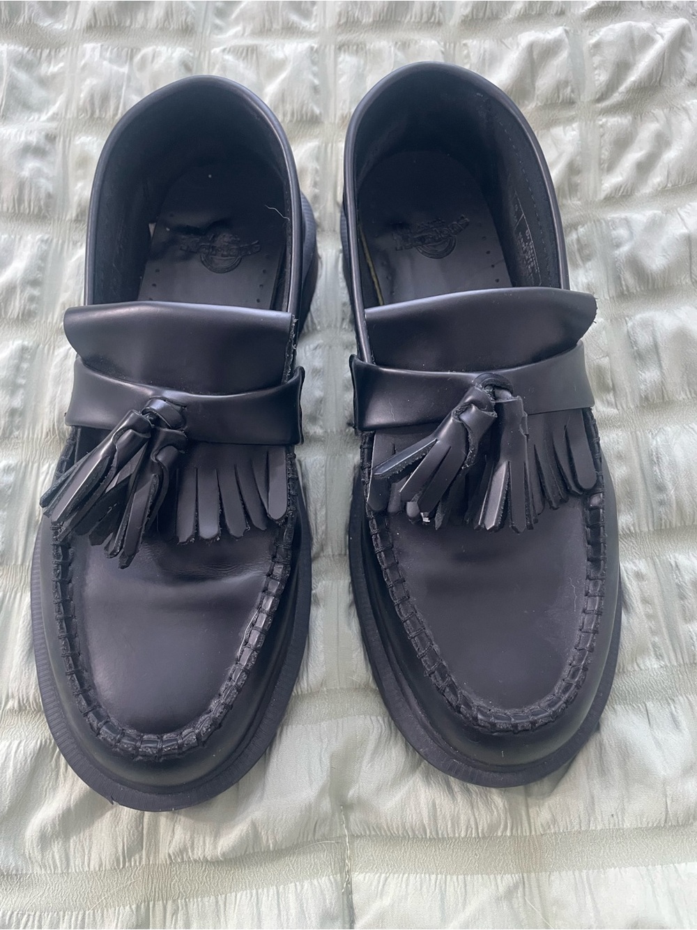 Dr. Martens Black Leather Tassel Loafers